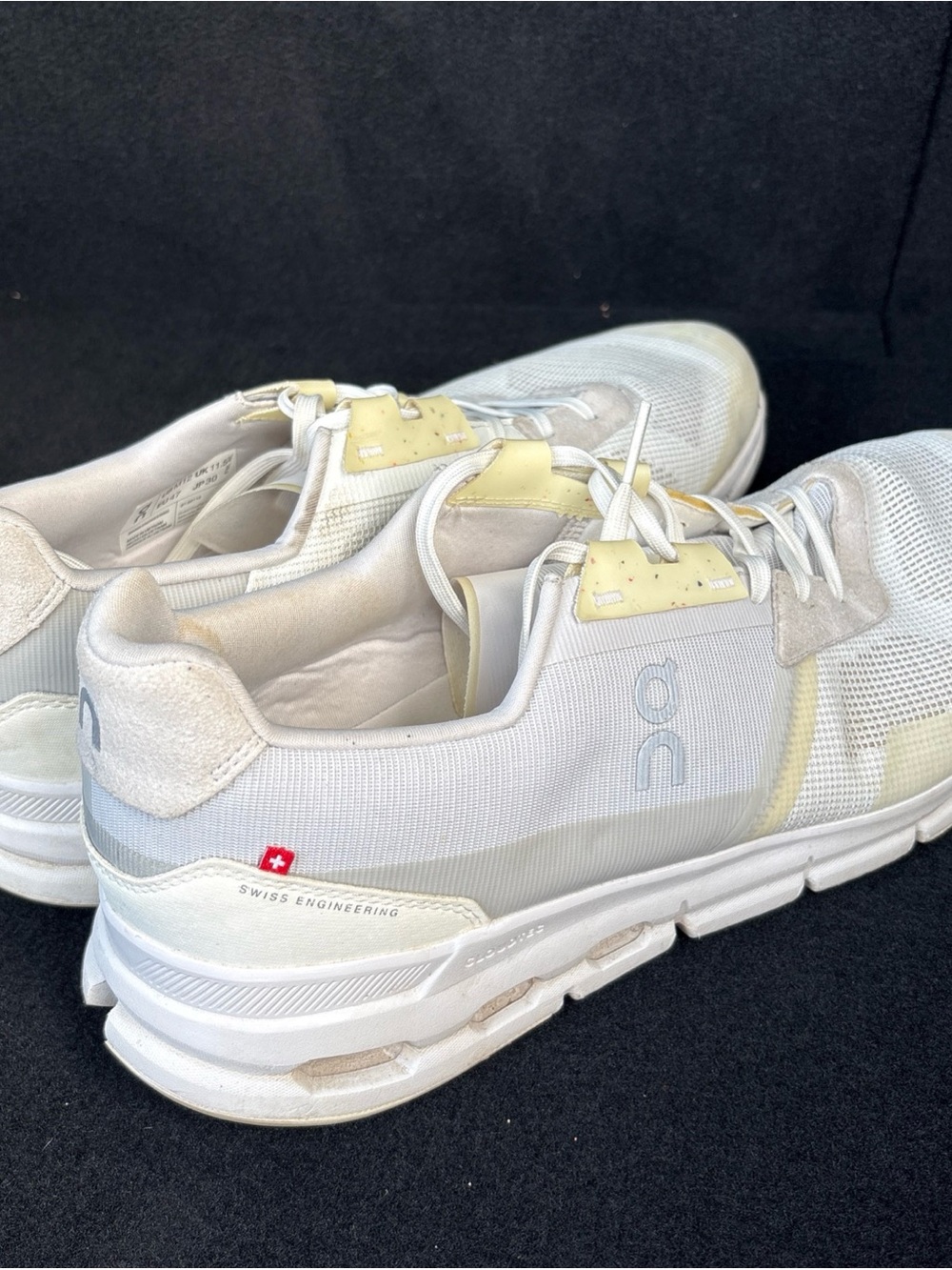 On Running White with Pale Yellow Men's Athletic Runners